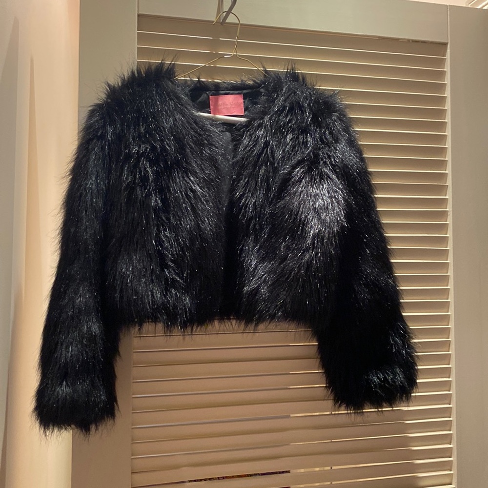 Black faux fur jacket